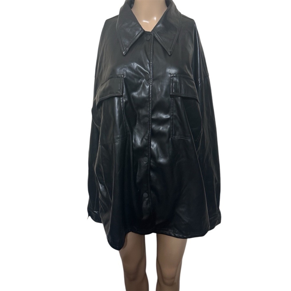 Fabletics Black faux Leather Jacket